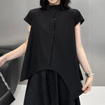 Women's Irregular Stand-up Collar Casual Shirt