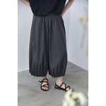 Women's Japanese Lightweight Pleated Hem Cropped Wide-leg Pants