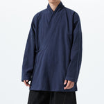 Loose Cotton Layered Cross Front Side Tie Shirt Hanfu