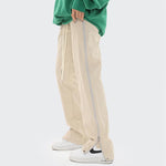 Zipper Strip Straight Casual Pants