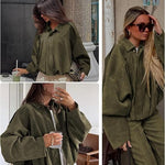 Womens Suede Lapel Pilot Cropped Jacket