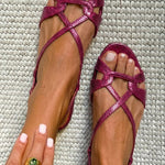 IVY | Snake Effect Slingback Sandals