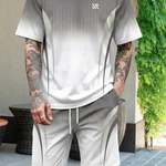 KZZ Men's short Sleeve Gym Training set