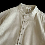 Heavyweight Japanese-style Henley Collar Long-sleeved Shirt