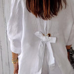 Cotton and Linen Solid Color Casual Shirt