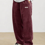KZZ Unisex Loose Solid Patched Drawstring Waist Pants
