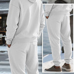 KZZ Two-piece men's solid color hooded sweatshirt and drawstring pants set