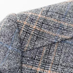 KZZ Men's Plaid Single-Breasted Blazer