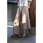 Womenâ€˜s Irregular Color-blocked Faux Two-piece Casual Skirt Pants