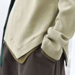 Women's Color-blocked Patchwork Faux Two-piece Pointed Hem Thin Sweater
