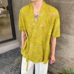 Hollow Floral Strap Vintage Shirt