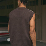 KZZ Unisex Retro Knitted Vest