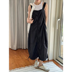 Women's Casual Drawstring Ruched Cargo Jumper Dress