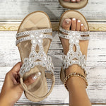 Maison | Orthopedic sandals with crystal details