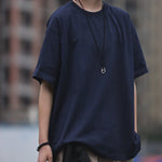 320g Japanese style Solid Color Loose Casual T-shirt