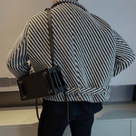Striped Padded Cropped Jacket