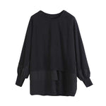 Fake Two-piece Straight Spliced Long-sleeved Shirt