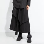 Elastic Waist Loose-fitting Two-piece Wide-leg Skirt Pants