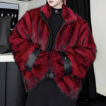 Winter Retro Oversized Stand Collar Faux Fur Coat