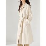 Breathable Long Lightweight Linen Rayon Draped Trench Coat