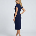 Elise Calloway | Wrap Midi Dress Navy For Women