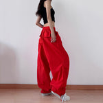 Retro Pleated Straight Wide-leg Pants