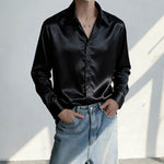 Shiny Satin Shirt Stage Performance Shirt
