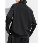 Women's Turtleneck Asymmetrical Wrap Front Paneled Long Sleeve T-shirt