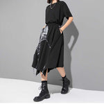 Spliced Irregular Print Skirt