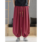Loose Draped Ankle Tied Casual Harem Pants