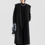 Hooded Wool Over-knee Cape Coat