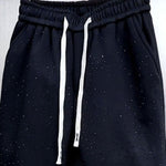 Starry Rhinestone Cuffed Sweatpants