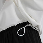 Women's Loose Drawstring Zipper T-shirt
