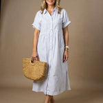 The Spark | Elegant Soft Striped Dress