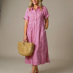 The Spark | Elegant Soft Striped Dress
