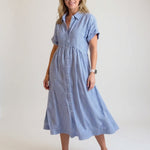 The Spark | Elegant Soft Striped Dress