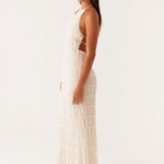 Amelia Parker | Textured Halter Neck Maxi Dress For Women