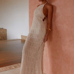 Amelia Parker | Textured Halter Neck Maxi Dress For Women