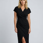 Elise Calloway | Wrap Midi Dress Navy For Women
