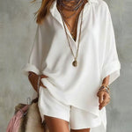 Oversized Pocket Beach Shorts Shirt Set
