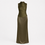 Charlotte Drummond | Ruched Tassel Top & Satin Maxi Skirt Set For Women