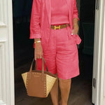 Phoebe Stirling | Linen Blazer & Shorts Set For Women