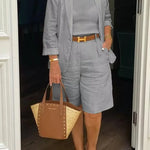 Phoebe Stirling | Linen Blazer & Shorts Set For Women