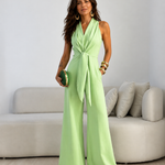 Valentina | Halter Jumpsuit with Tie Front and Wide-leg Palazzo Cut