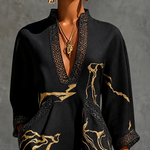 Angela | Gold marble dress with crochet lace