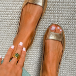 MARGOT | Metallic Open Toe Flats