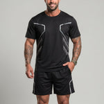 KZZ Casual Athletic Crew-Neck Short-Sleeve T-Shirt + Shorts