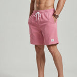 KZZ Men's Solid Patched Drawstring Waist Shorts