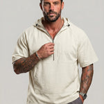 KZZ Trendy Half-Zip Short-Sleeve Top