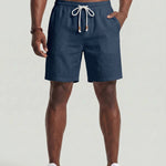 KZZ Men's Linen Casual Elastic Waist Drawstring Summer Beach Pants